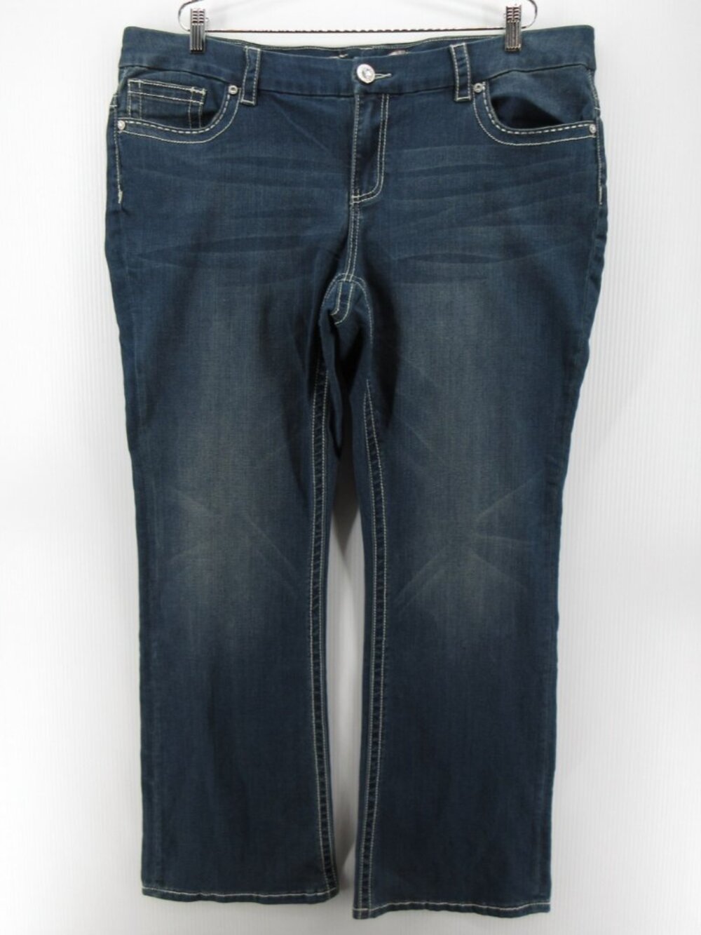 Seven7 Jeans 20 Plus Luxe Bootcut Embellished Rhinestone Denim Pants - Picture 2 of 14